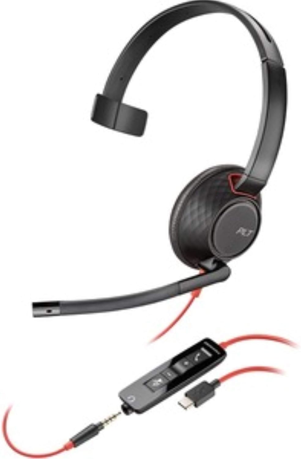 Plantronics, 207577-03 Blackwire C5210 Headset, Mono, USB Type A, Wired, 20 Hz, 20 kHz, Over-The-Head, Monaural, Supra-Aural