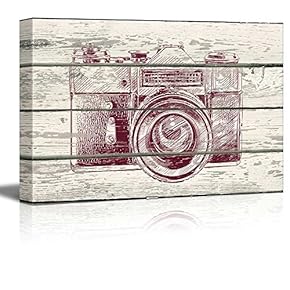 Point and Click Camera Print Artwork - Rustic Canvas Wall Art Home Art - 12x18 inches