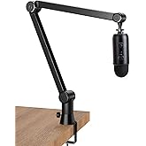 SUNMON Upgraded Blue Yeti Mic Arm, Heavy Duty Boom Arm Compatible with Blue Yeti, AT2020 and Most Mic, Hidden Cable Managemen