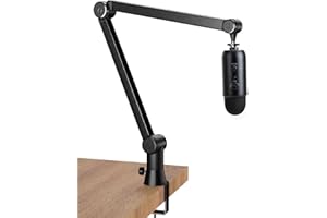 SUNMON Blue Yeti Microphone Boom Arm - Upgraded Heavy Duty Boom Arm, Hidden Cable Management, Stable Desk Clamp, Blue Yeti Mic Stand Compatible with Yeti Microphone, HyperX QuadCast, Shure SM7B
