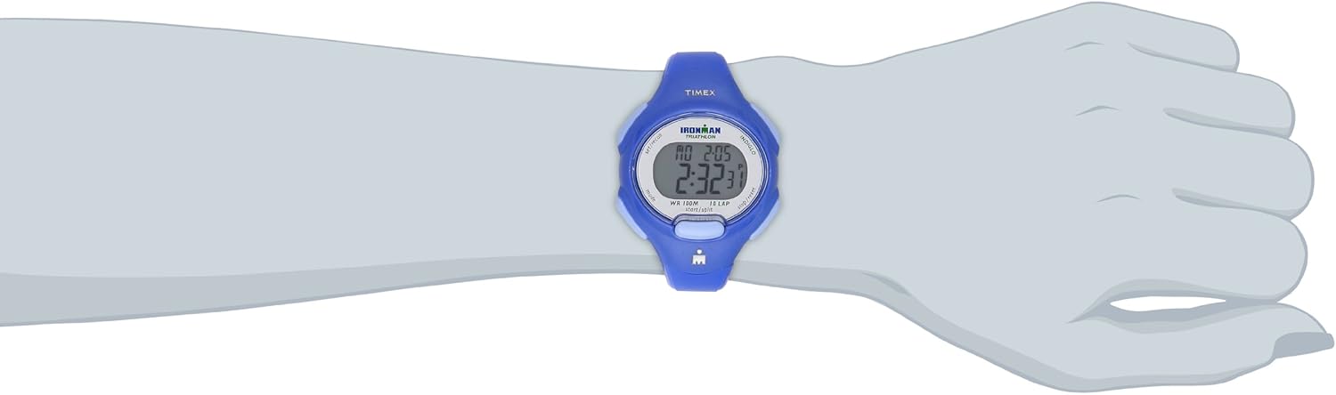 Timex Women's T5K523 Ironman Essential 10 Mid-Size Black/Purple Resin Strap Watch: Timex: Watches