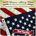 American Flag: 100% American Made - Embroidered Stars and Sewn Stripes - 3 x 5 ft