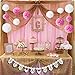 Konsait It's a Girl Decorations, It is a Girl Bunting Banners and Tissue Paper Flower Pom Poms Pink/White (12pcs) Party Decoration Accessory for Baby Shower Birthday Party Room Nursery Decoration