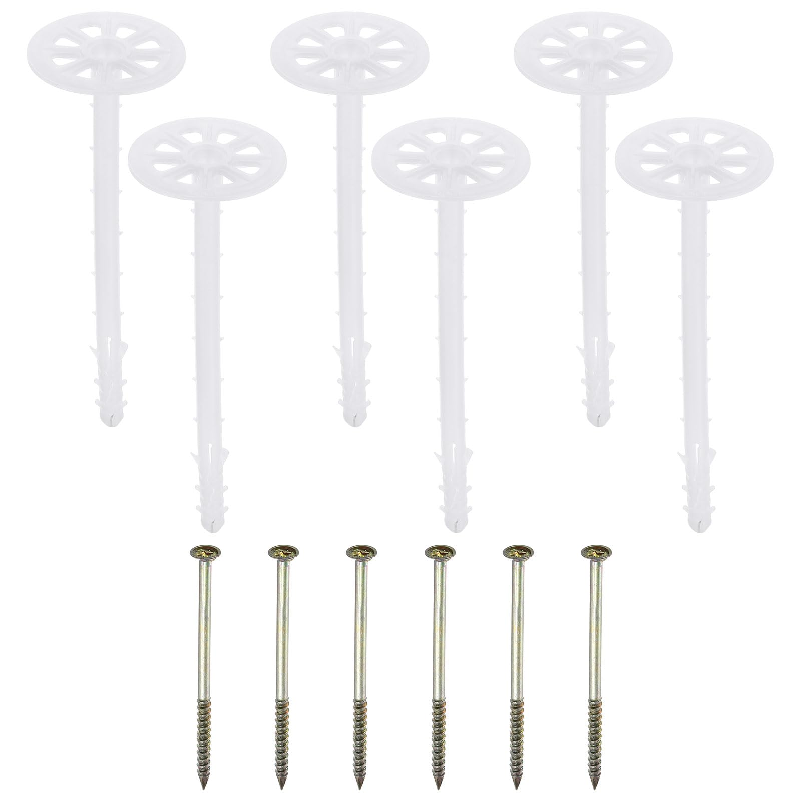 PATIKIL 182mm Perforated Insulation Pins, 30 Pack Insulating Nails Wall Plug Plastic Expansion Bolt for Fixing Foam Boards to Masonry Wall or Ceiling