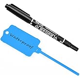 Plastic Shipping Tags Waterproof Labels Security Tamper Seals Writable Hanging Tag Sealing Strap with Marker Pen for Keys, Bag, Luggage, Shop, Logistic(50pcs,Blue)
