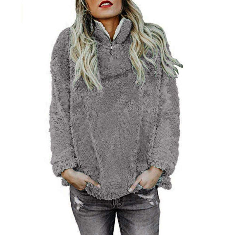 STORTO Women Winter Warm Coats Fluffy 