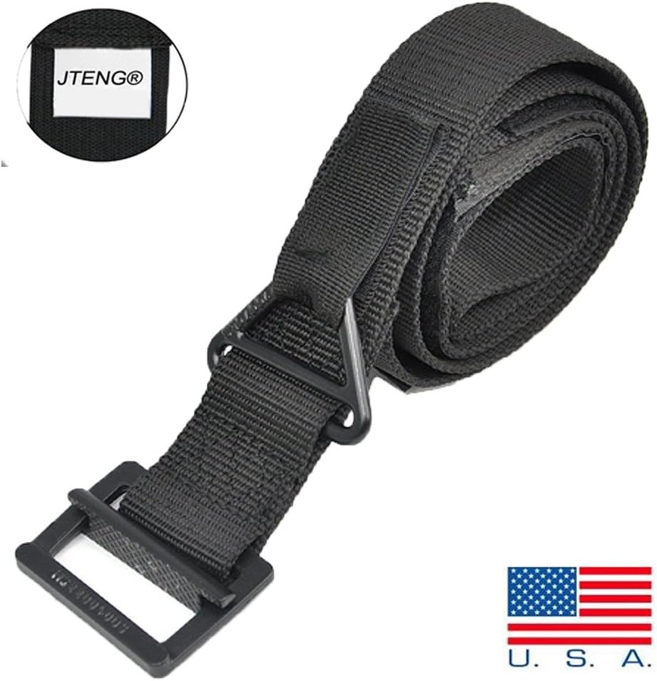 JTENG Tactical Belt 48" Canvas Tactical CQB Military Combat Duty Rescue Rigger Belt Outdoor Waistband Adjustable for Hunting Emergency Rigger Survival