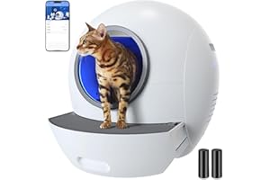 Self Cleaning Litter Box with Cat Litter Mat: ELS PET 60L Self Cleaning Cat Litter Box, Odor Eliminating Automatic Cat Litter Box Self Cleaning, Large Cat Litter Box for Multiple Cats