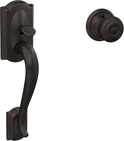 Schlage F60 V CAM 716 GEO Camelot Front Entry Handleset with