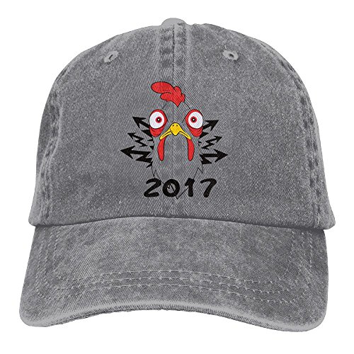 Richard Chicken 2017 Unisex Cotton Washed Denim Leisure Hat Adjustable Ash