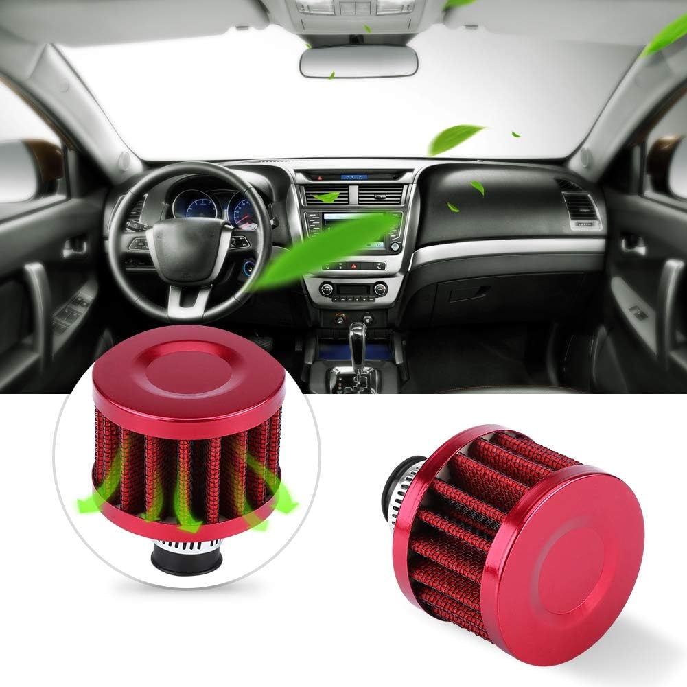 Universal 13mm Car Cold Air Intake Filter Kit, Crankcase Vent Cover Engine Oil Breather Filter Red - Image 5