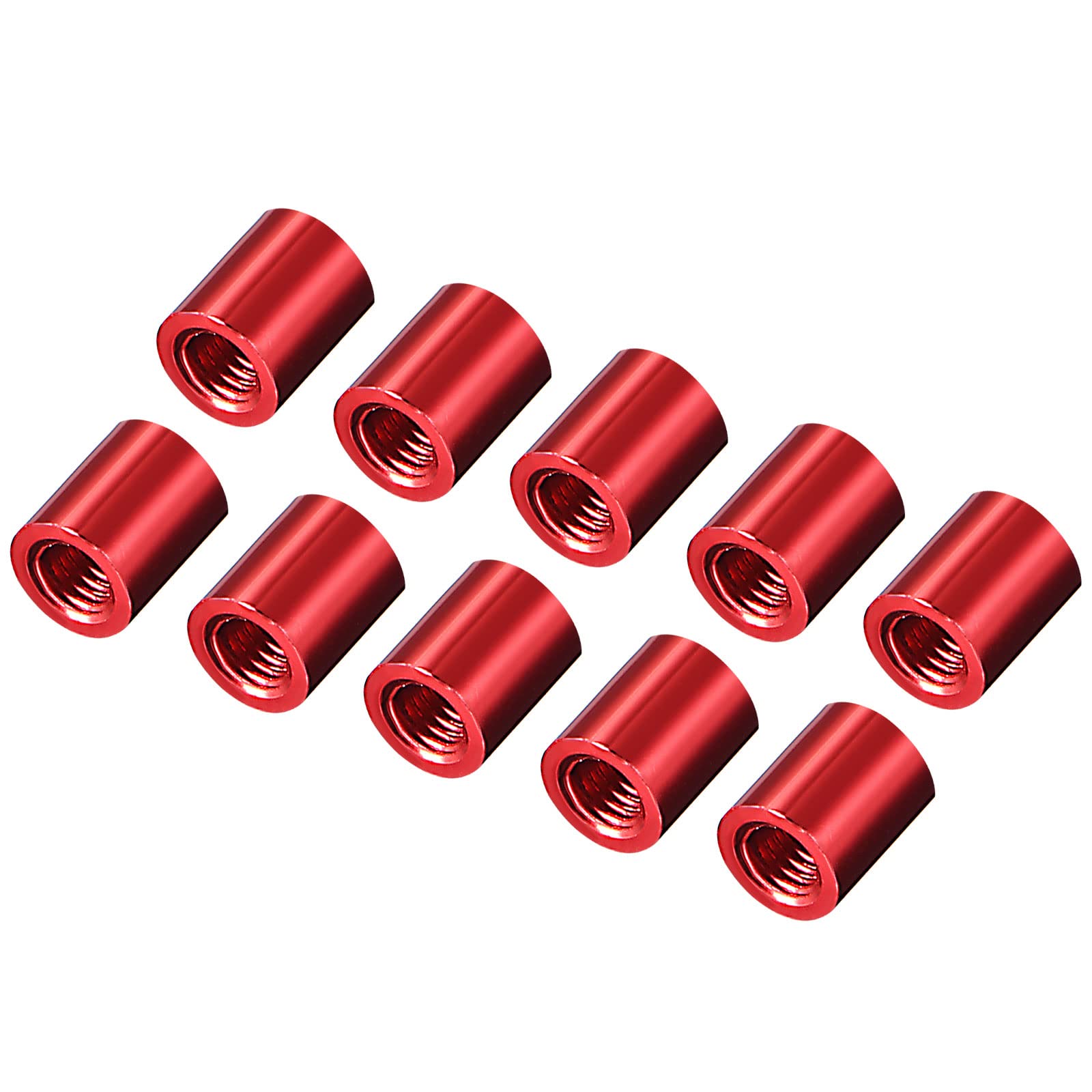 DMiotech 10 Pack M3x6mm Aluminum Spacer Column Aluminum Standoffs Round Spacers Model Spacing Screw Post for RC, Red