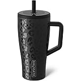 BrüMate Era 30 oz Tumbler with Handle & Straw | 100% Leakproof Insulated Water Bottle Tumbler with Lid & Flexible SoftSip Straw | Made of Stainless Steel | Cup Holder Friendly | 30oz (Onyx Leopard)