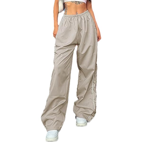 Amazon.com: Shebote Womens Parachute Pants Wide Leg Baggy Y2K