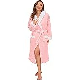 HEARTNICE Plush Long Hooded Robes for Women, Soft Fluffy Womens Fleece Robe Thicker Warm Bathrobes