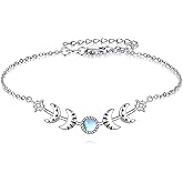 HBLICY Moon Phase Bracelet Sterling Silver Moonstone Moon Phase Bracelet Moonstone Jewelry Gifts for Women
