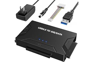 USB 3.0 to SATA IDE Converter Adapter, Hard Drive Reader, Internal Data Transfer Recovery Converter Kit with 12V/2A Power for