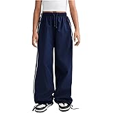 RoseSeek Girl's Wide Leg High Waist Sweatpants Side Striped Extra Long Baggy Track Pants Trousers