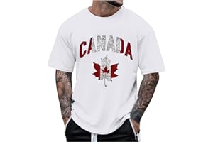 Canada Tshirts for Men Canada Day Patriotic Shirts Summer Tops for Men Short Sleeve Round Neck Maple Leaf T-Shirt