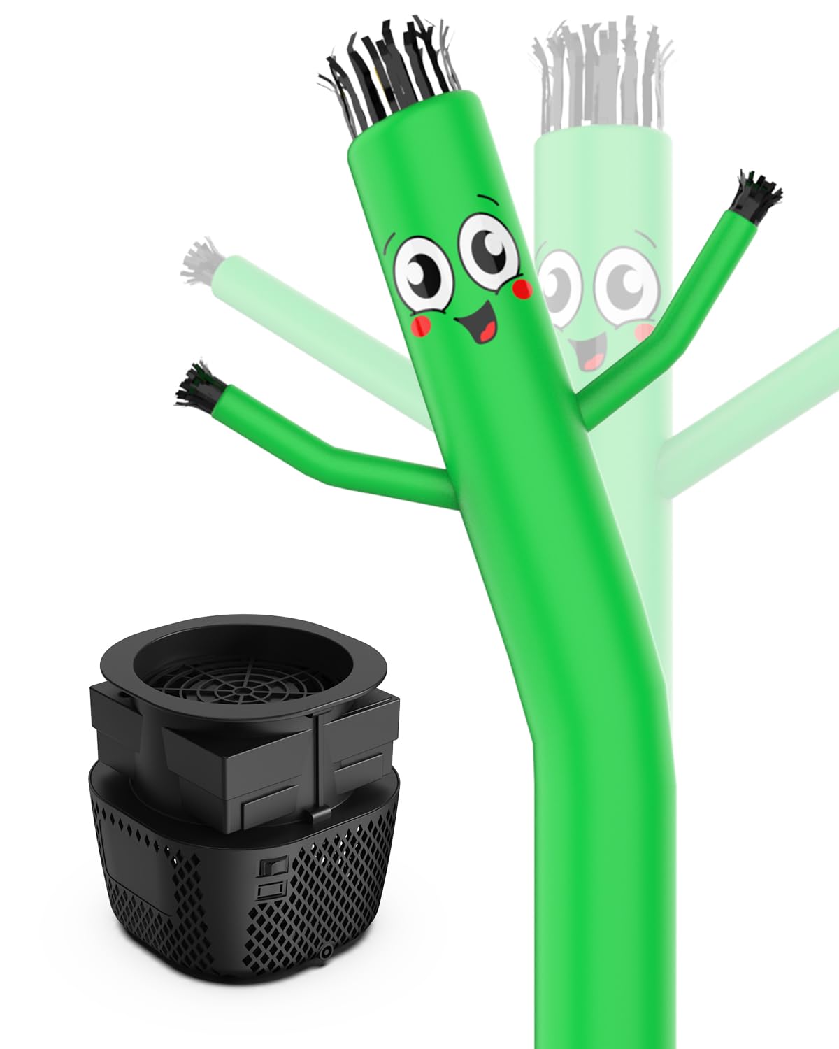 Photo 1 of Puligoth Inflatable Tube Man with Blower: 6 FT Tall Wacky Waving Inflatable Tube Guy for Outdoor Decoration with Mini Blower Fan, for Mall Opening, Business Advertising (Green)