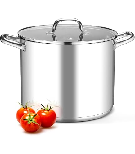 Leonyo 16 Quart Stainless Steel Stock Pot With Lid - Tri-Ply Bottom For Induction, Pasta & Soup - View #3