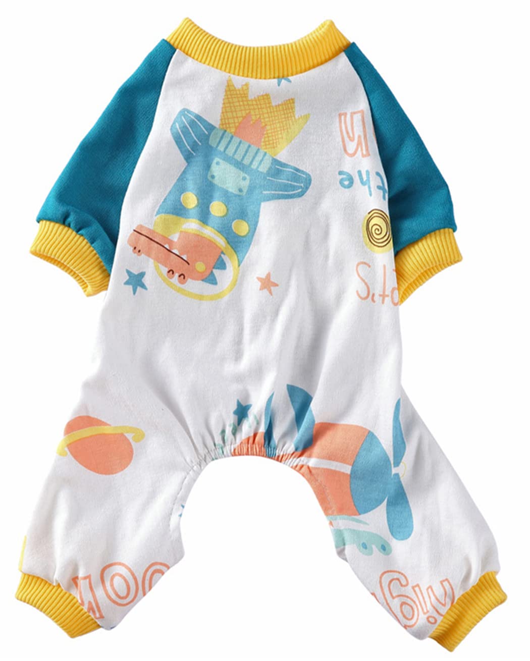 XIAOYU Dog Pajamas Cute Astronaut Pattern Soft Pet Jumpsuits Dog Clothes for Small Dogs and Cats, L