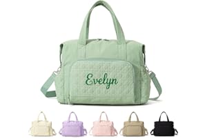 Personalized Gym Duffle Bag for Women 36L, Custom Embroidered Weekender Bag with Zipper, Airplane Carry On Travel Overnight B
