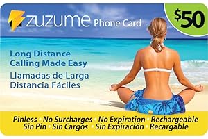 Zuzume Prepaid Phone Calling Cards International Long Distance Calls - PIN Emailed Within 24 Hours (50)