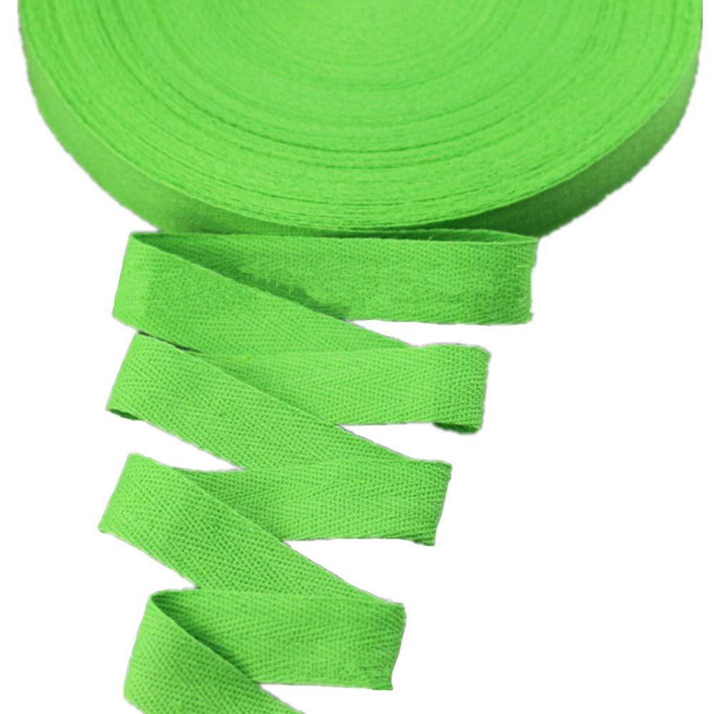 45meters Cotton Ribbon Herringbone Webbing Trim Fabric Tape Tapestry for Bias Binding Gift Wrapping Embellishment Craft Width 20mm (Lime)