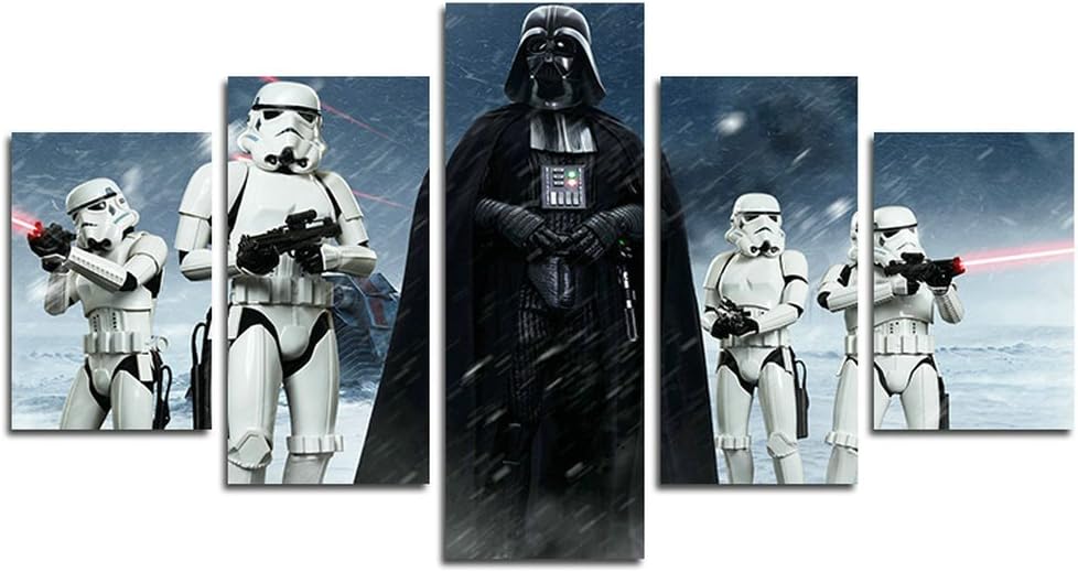 AtfArt 5 Piece Star Wars Darth Vader painting for living room home decor Canvas art wall poster (No Frame) Unframed HB41 50 inch x30 inch