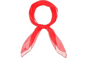 MissShorthair 50s Chiffon Scarf Sheer Square Neck Head Scarf for Women