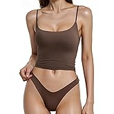 Women’s Spaghetti Strap Tank Top – Stretch Camisole Cami Shirt Slim Fit Sleeveless Basic Lightweight Summer Top