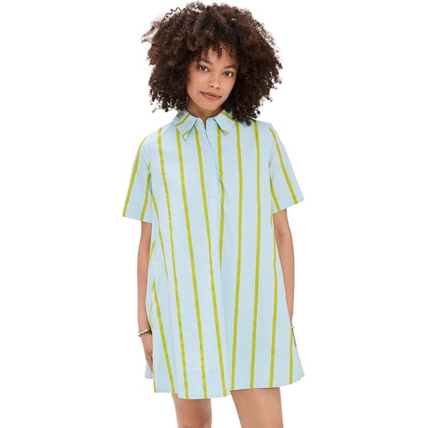 English Factory Women's Striped Kaftan Mini Dress, Green Multi, XS at  Amazon Women's Clothing store