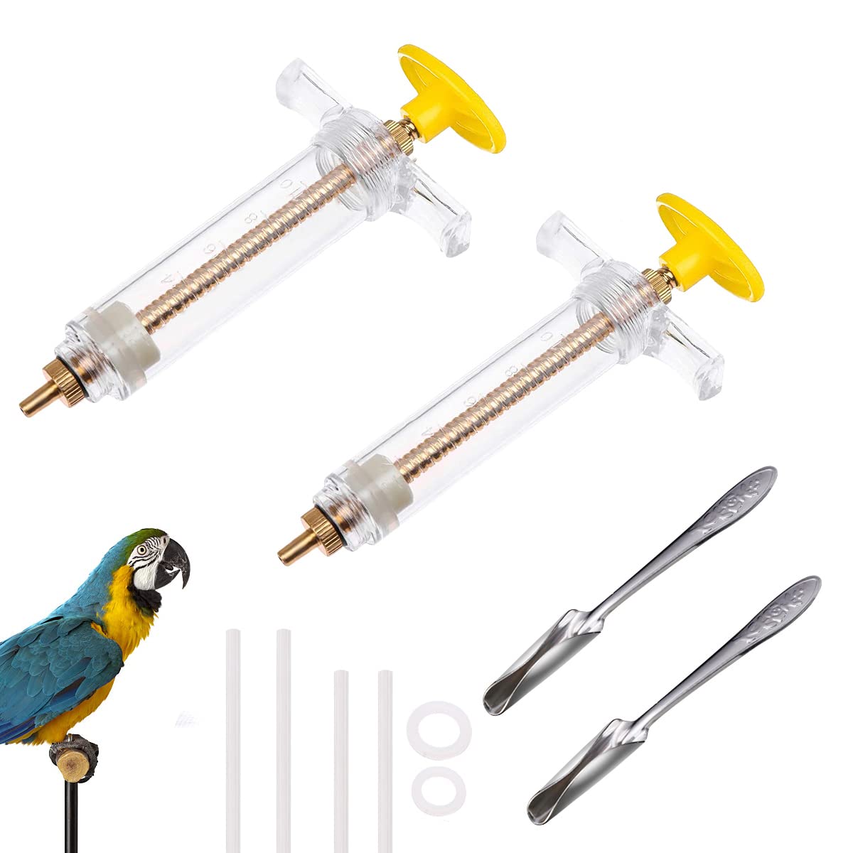 Bird Feeding Syringe Set, Baby Birds Syringe Feeder Parrot Feeding Syringe Tube Measuring Syringe, Budgie Pet Hand Rearing Feeding Syringes, Baby Birds Feeding Syringe Used for Feeding Milk Medicine