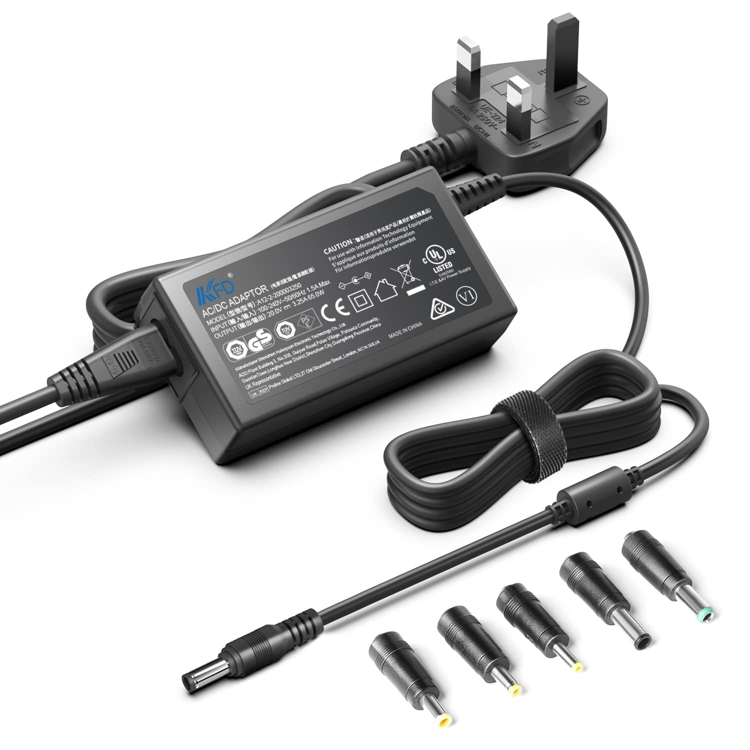 KFD Universal 20V Power Supply 3.5A 3A 2.5A 2A 1.5A AC/DC Adapter Barrel DC Plug 5.5x2.1mm 4.0x1.7mm 4.8x1.7mm 6.5x3.0mm 5.5x3.0mm 6.5x4.4mm for Bose Soundbar SRS-XG500 Speaker Theragun Elite Charger
