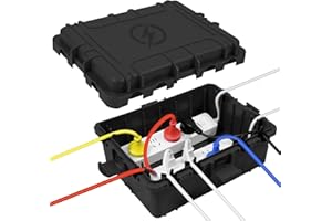 OUTDSPLY Large Outdoor Electrical Box Waterproof, IP54 Extension Cord Cover Weatherproof Outdoor Outlet Covers, Protect Power Strip, Timer Outlet, Plug, Socket, Holiday Light, Black (12 x 9X 5 inch)