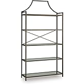 Signature Design by Ashley Bernonly Traditional 72" Bookcase, Metallic