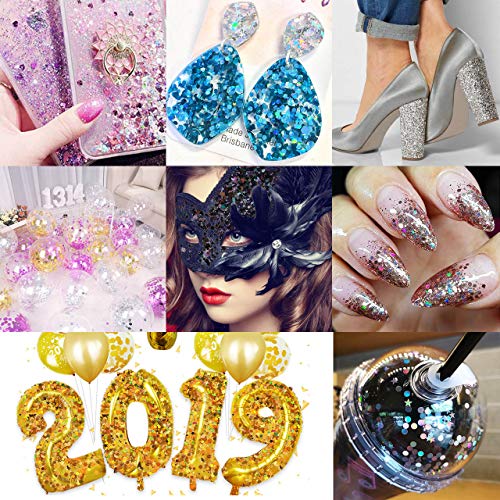 Holographic Chunky Glitter, 90g / 3.2oz Makeup Glitter Set for Face Body Nail Hair Eyes, Fine