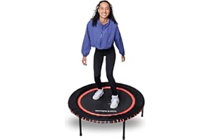 LEAPS & REBOUNDS Leaps and Rebounds Fitness Trampoline, 48 or 40-inch Adults and Kids Rebounder for Indoor and Outdoor, Up to 270 lbs, Low Impact Cardio and Easy Home Workout