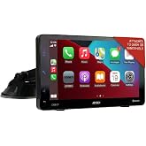 Jensen JDASHCP 7" Portable Wireless Apple CarPlay Android Auto for Any Car | No installation needed, dash or windshield mount, Bluetooth hands-free calling and streaming, fits car, truck, RV, EV, Tesla