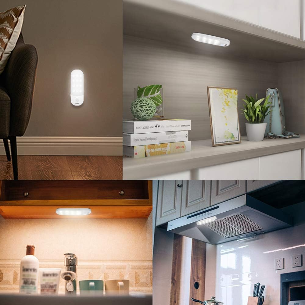 Hually Cupboard Light, (2 Pack) 24 LEDs Motion Sensor Lights USB Rechargeable Battery-Powered - Image 3