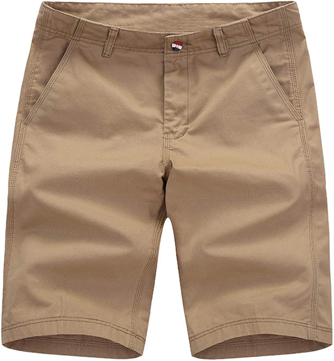 Mens Flat Front Classic Fit Summer Casual Cotton Shorts with 4 Pockets