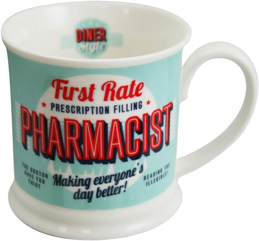 Diner Mugs COMINHKG101249 "Pharmacist" Mug, Turquoise