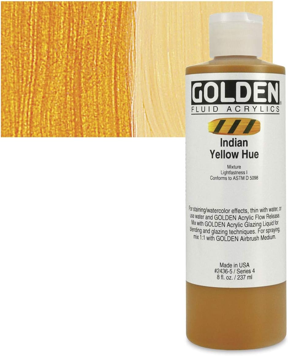 Golden Fluid Acrylic Paint 236ml (8oz) Indian Yellow Hue Amazon