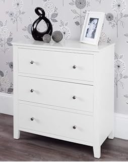 Furniture To Go Hampshire 3 Drawer Wide Chest White 76 5 X 70 X