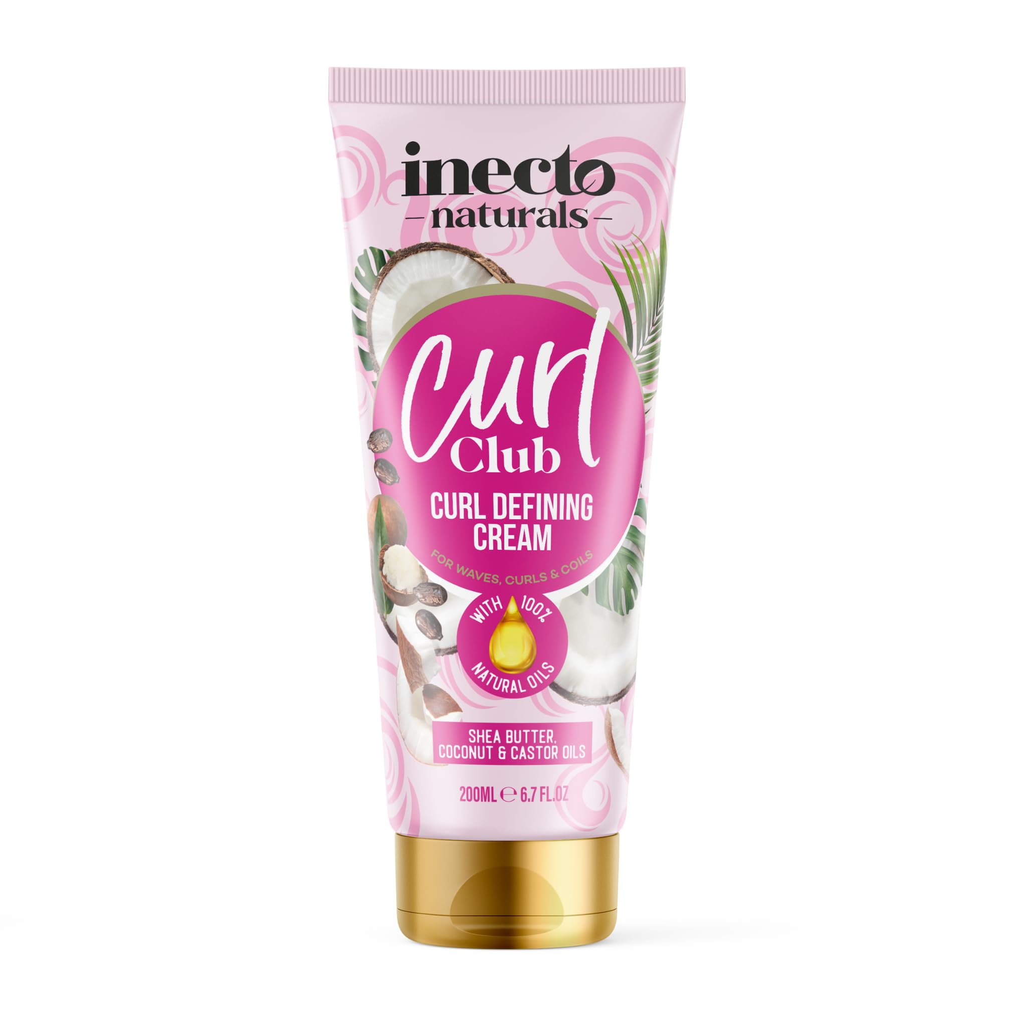 INECTO Curl Club, Curl Defining Cream 200ml, for all Curly Hair types, Vegan & Cruelty Free, Curl Defining for Curly or Wavy Hair, 100% Natural