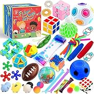 Sensory Toys Set 38 Pack, Stress Relief Fidget Hand Toys for Adults and Kids, Sensory Fidget and Squeeze Widge