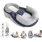 LOVE MAGE Baby Feeding Pillow, Anti Overflow Breast Feeding Pillow, Baby Lounger & Tummy Time Mat, Detachable Design