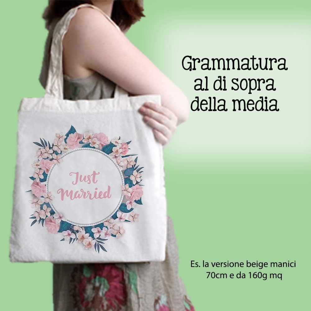 My Custom Style Baumwolltaschen 145gr Beige 38x42cm Hochwertige Griffe 70 Einkaufskorbe Taschen Koffer Rucksacke Taschen