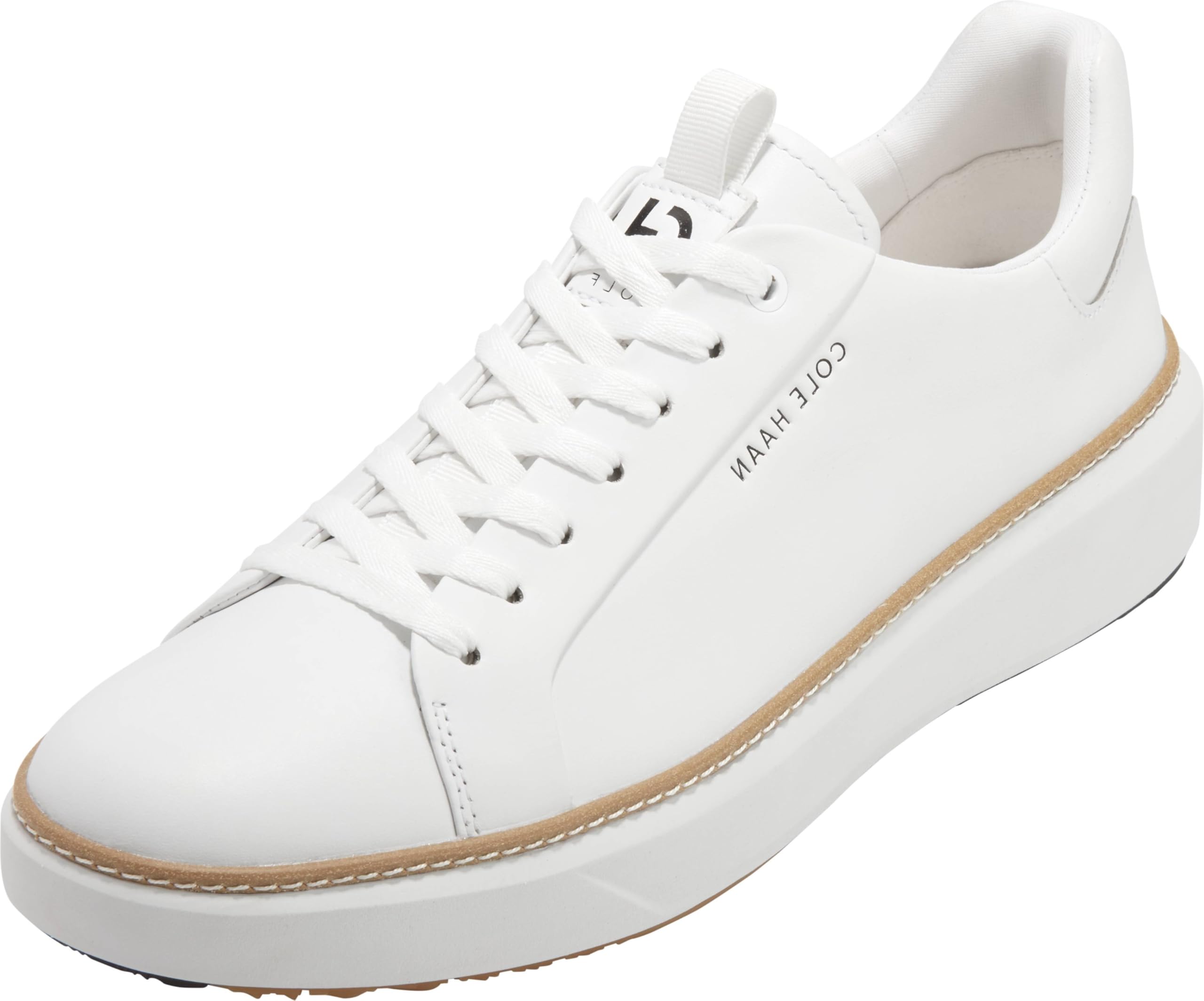 Cole Haan Men’s Grandpro Topspin Golf, Optic White/Natural/Optic White, 7-M US